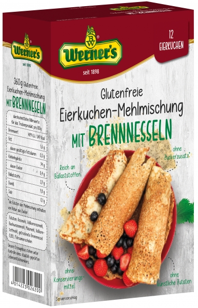 Werners glutenfreie Eierkuchen Mehlmischung mit Brennnesseln - MHD Ware 12/22 !!!